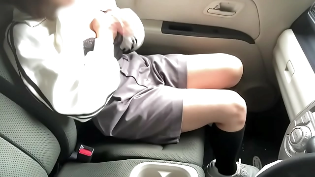 JAV Enchantress Masturbates in Parked Car Panting with Pleasure
