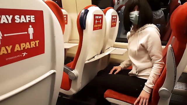 A Luscious Enchantress's Risky Public Dick Flash in the Train: Stranger Girl Jerks You Off and Sucks You Till You Cum! Outdoor Fun Guaranteed!