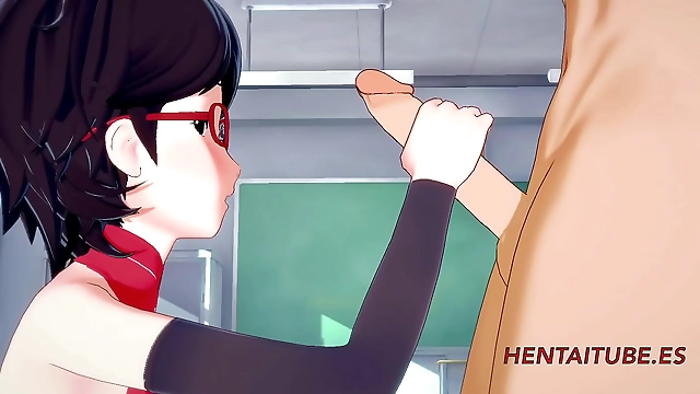 Naruto Hentai 3D: Bakugou Katsuki & Sarada Uzumaki s Steamy School Sex - Uncensored Animation Manga