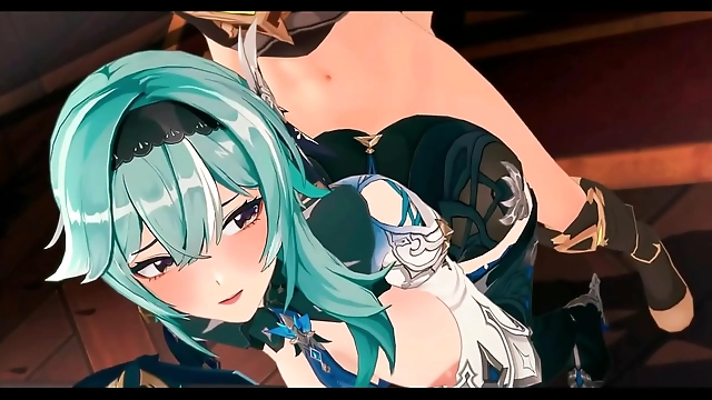 JAV MILF Unleashes Genshin Impact Hentai Blow Job and Doggy Style Sex on Big Boobs in 3D Blue Hair!