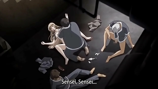 Japanese Hentai Blonde Gets Fucked in Steamy Stairwell