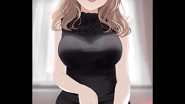 JAV goddess in a luscious black dress riding dick and covered in cum- The ultimate anime experience!