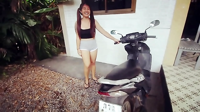 Thai Girl with Thicc Ass Gives Up the Pussy on the Honda Scooter: Black Dude to the Rescue!