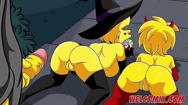Seduced by the Enchantress: Luscious Lisa Seducing Bart in a Kinky Halloween Costume