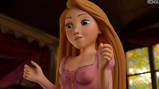 Rapunzel s Lust for Cock and Footjob Skills in this Anime Delight