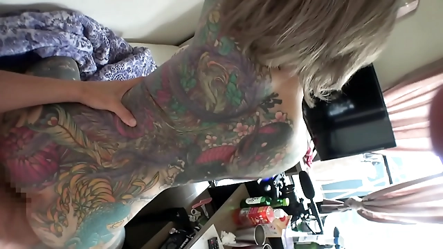 STR8 JAV Slut Rins Full-Body Tattoo & Horny Nude Debut with Kinky D-Kiss & D-cock Licking!