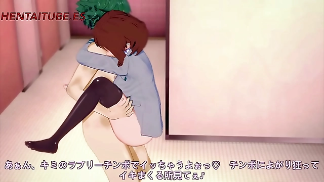 JAV Hentai Heaven! All-New Boku No Hero Acadeemia Video - Deku Fucks Ochako Uraraka with Handjob and Blowjob!