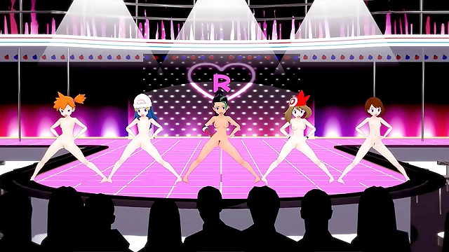 Hypnotic Naked Dance of MMD Pokemon Girls
