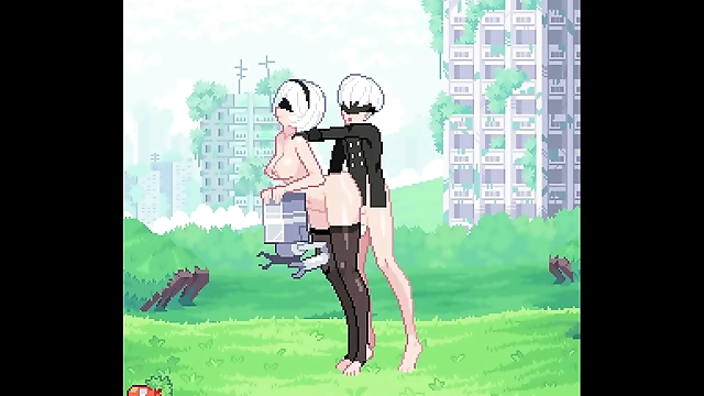 JAV Scene: Nier Automata - Busty 2B Gets Horny with 9S in Steamy Fuckfest
