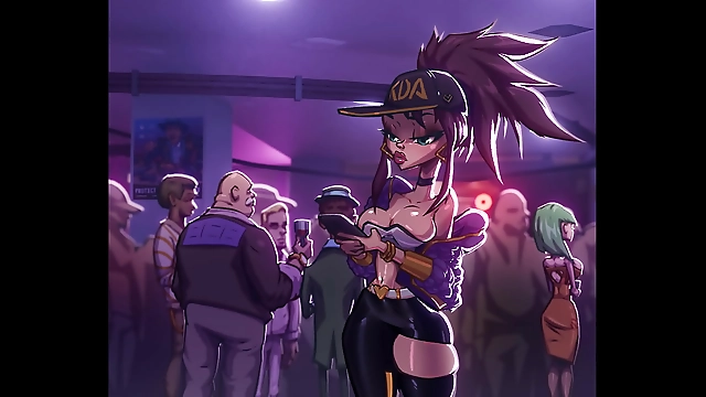 Unleash Your Inner Slut with Akali's Sexy League of Legends Cartoon Animation