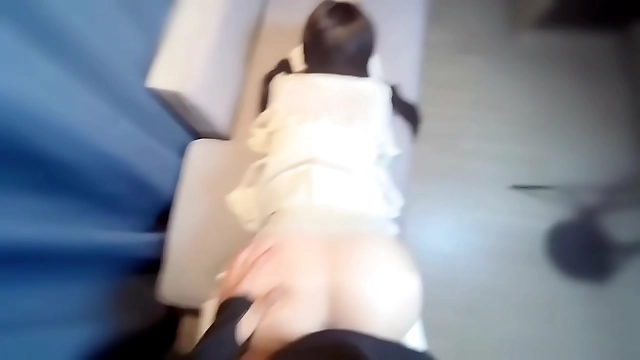 JAV Schoolgirls' Rear Entry with White Boots and Silk Meat