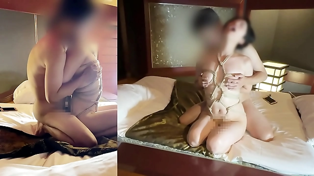 JAV Mature Babe s Bondage Cuckolding Adventure with Nakadashi Surprise from Her Friend - Beginning of NTR Training!